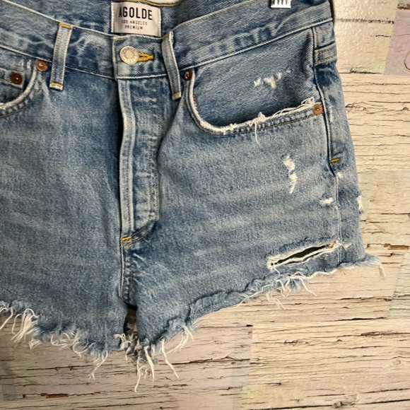 Agolde Parker Vintage Cut Off Short in Swapmeet Jean denim shorts size 25 - Picture 3 of 10